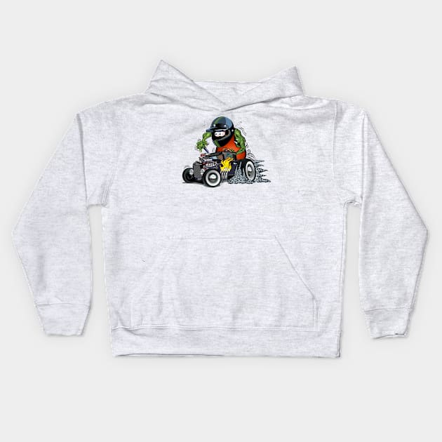 Cartoon retro rat rod Kids Hoodie by Mechanik